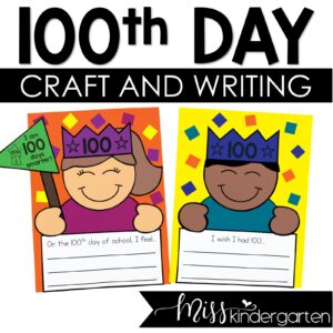 100th Day of School Craft & Writing Activity