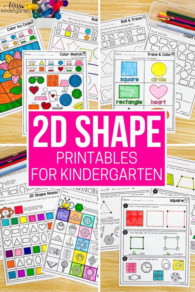 2D Shape Printables for Kindergarten