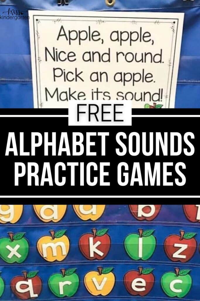 Apple cards in a pocket chart