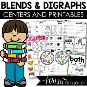 Blends and Digraphs Centers & Worksheets Short Vowel Reading Practice