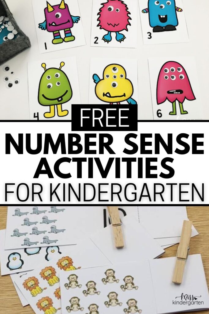 Free number sense activities for kindergarten
