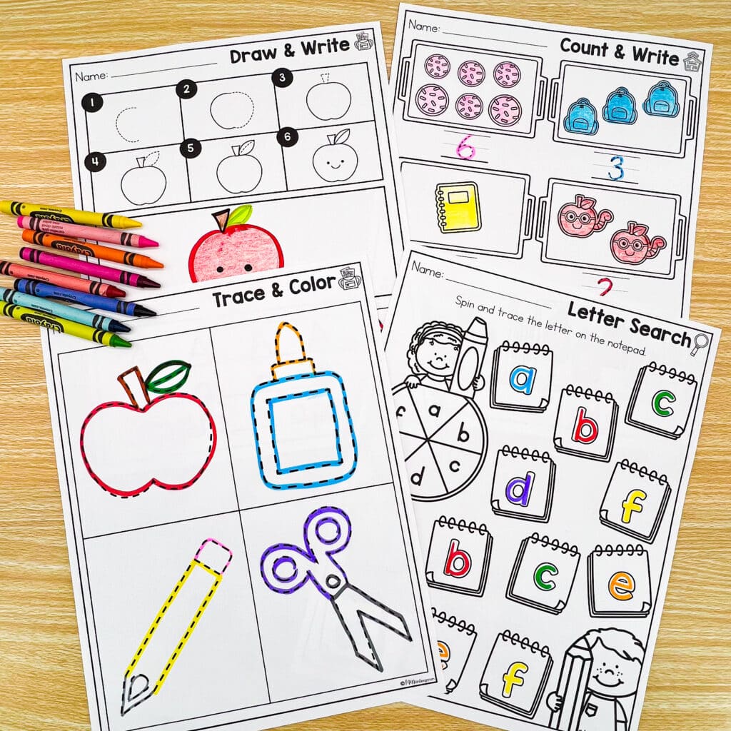 Back-to-school themed fast finisher activities