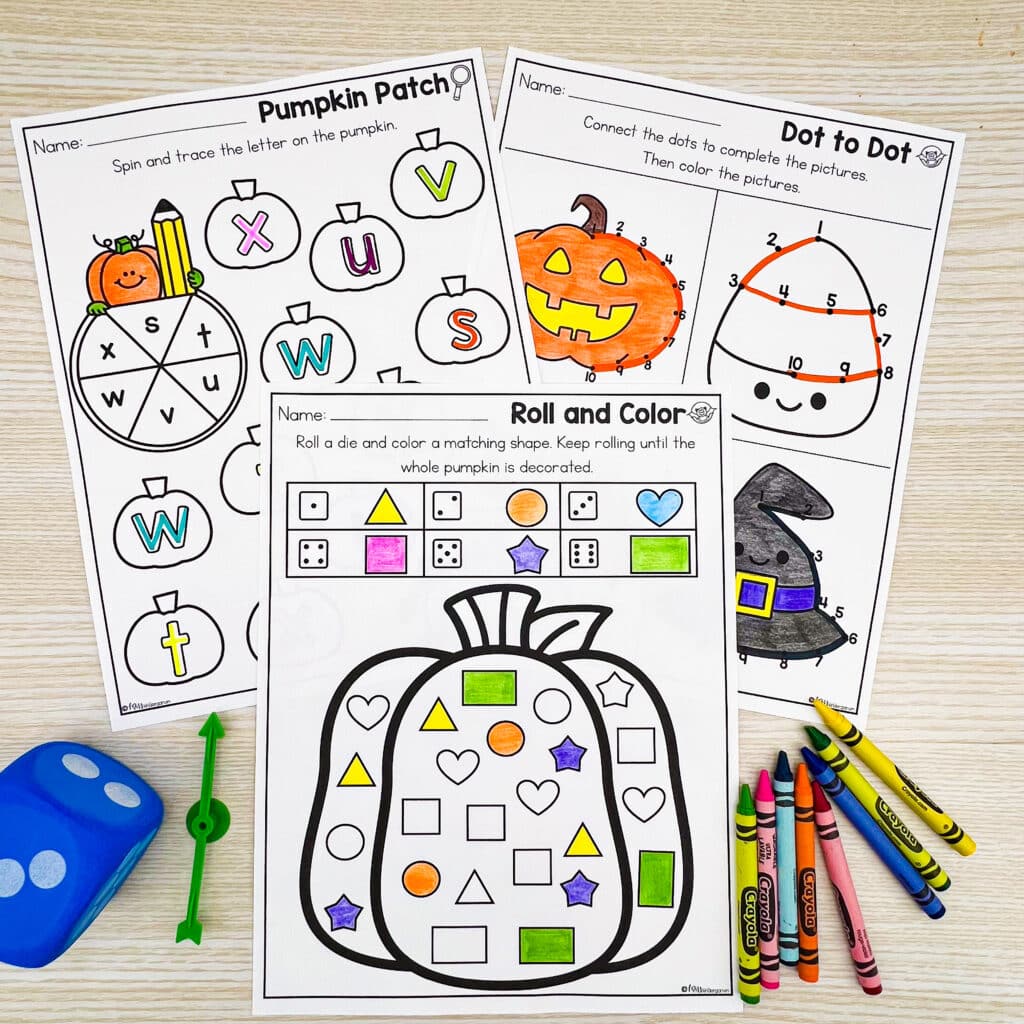 Halloween-themed early finisher printables