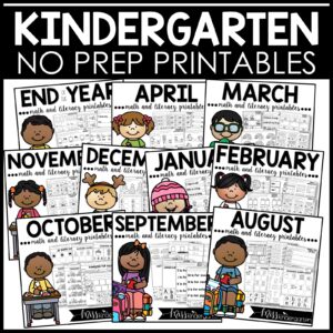 Kindergarten Math and Literacy Printables BUNDLE