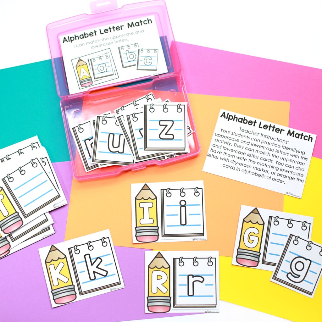 An alphabet matching activity