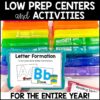 Low Prep Kindergarten Centers Year Long Bundle