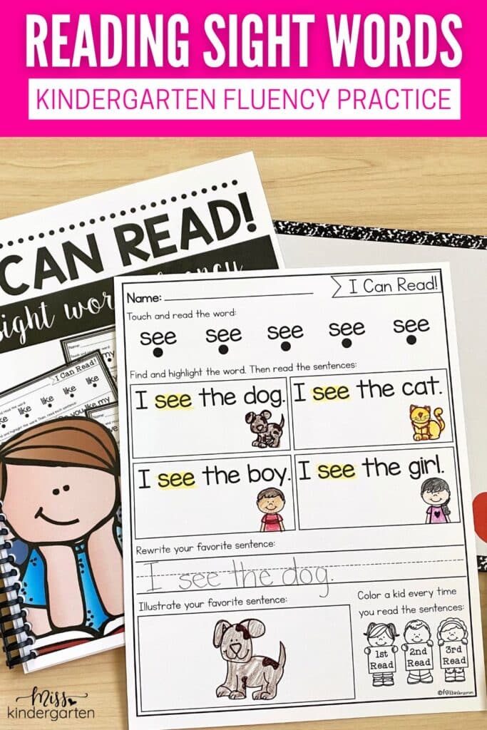 Reading Sight Words: Kindergarten Fluency Practice
