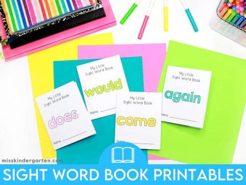 Sight word book printables