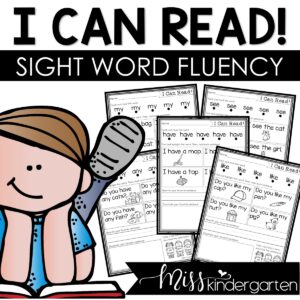 I Can Read Sight Word Fluency Kindergarten Worksheets
