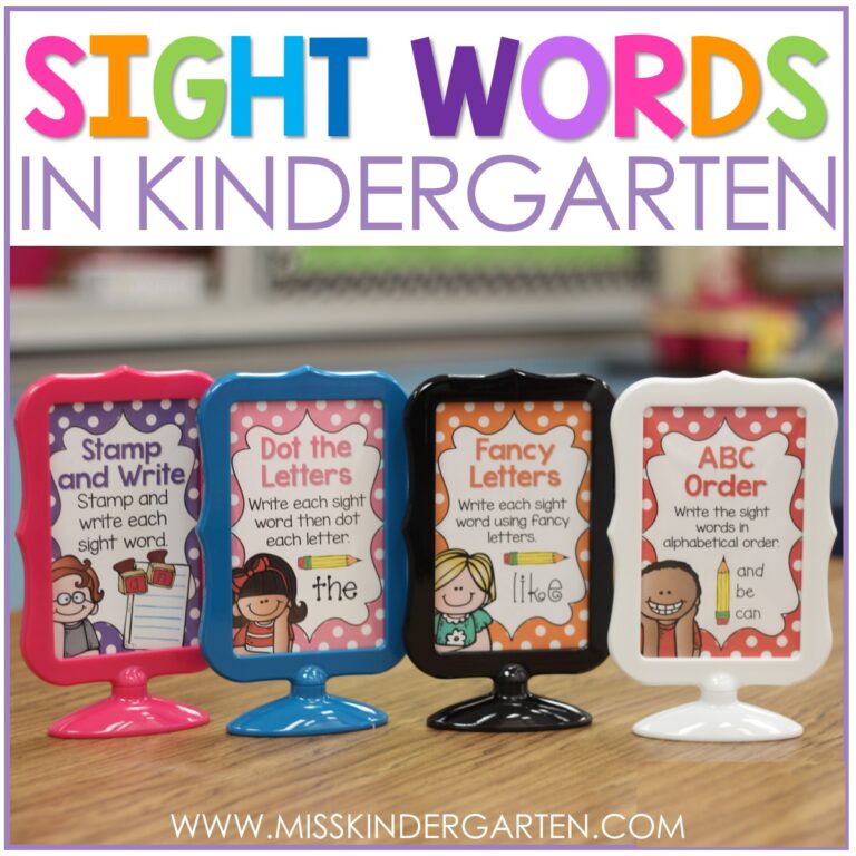 sight words in kindergarten