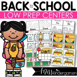 Low Prep Back to School Math and Literacy Centers
