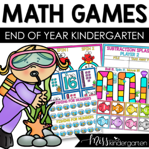 End of the Year Math Games for Kindergarten